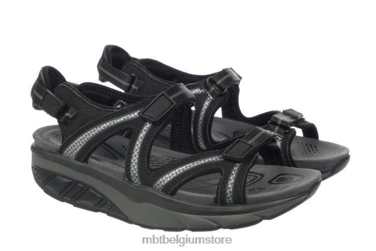 sandalen X0N2L212 MBT lela 6 vrouwen zwart/antracietgrijs